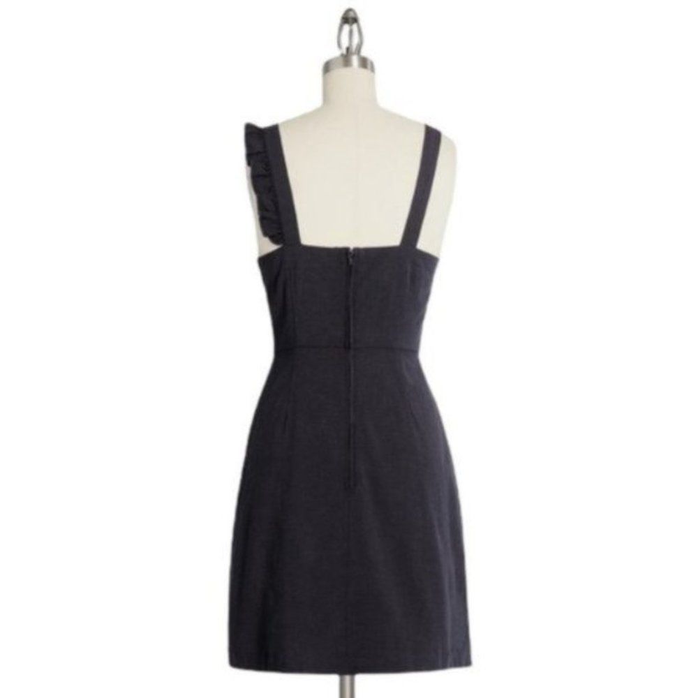 ModCloth Navy Blue Ruffled Square-Neck Mini Dress - Picture 4 of 12